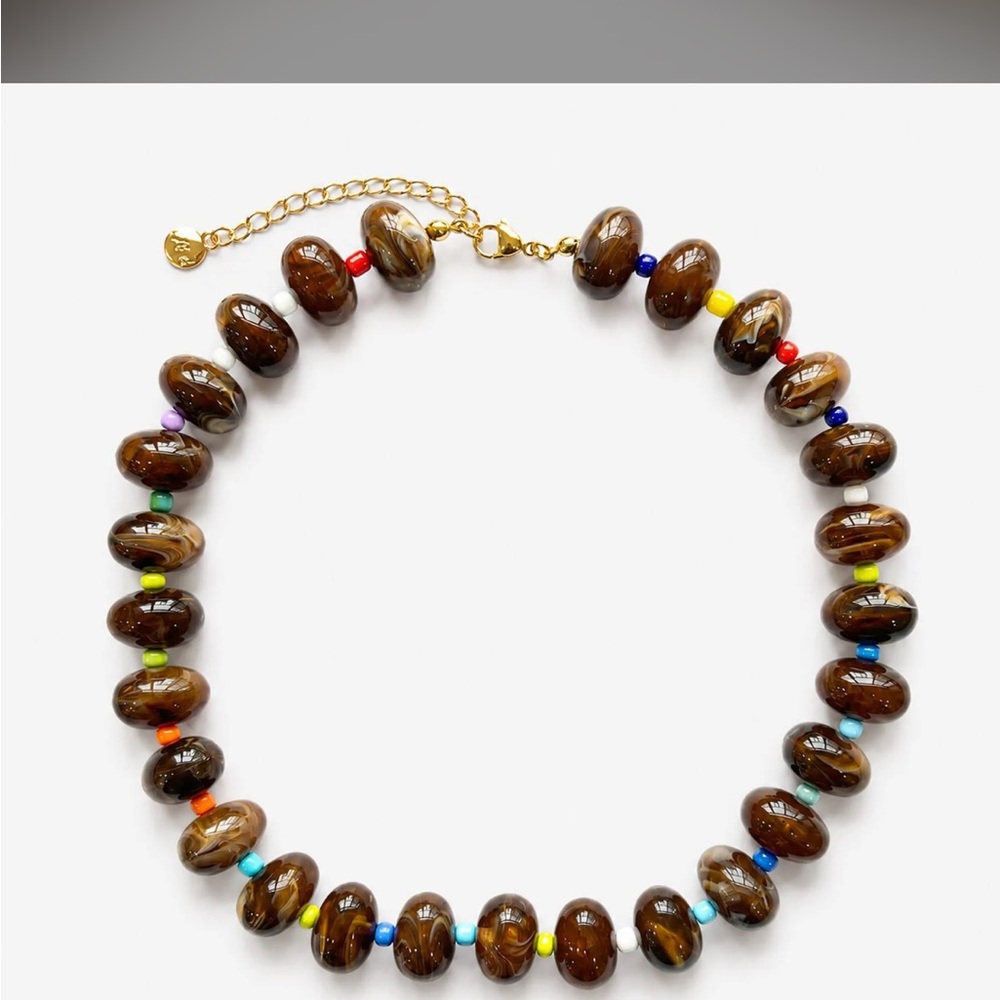 Handmade Tiger Eye Bead Necklace with Multicolor Accents